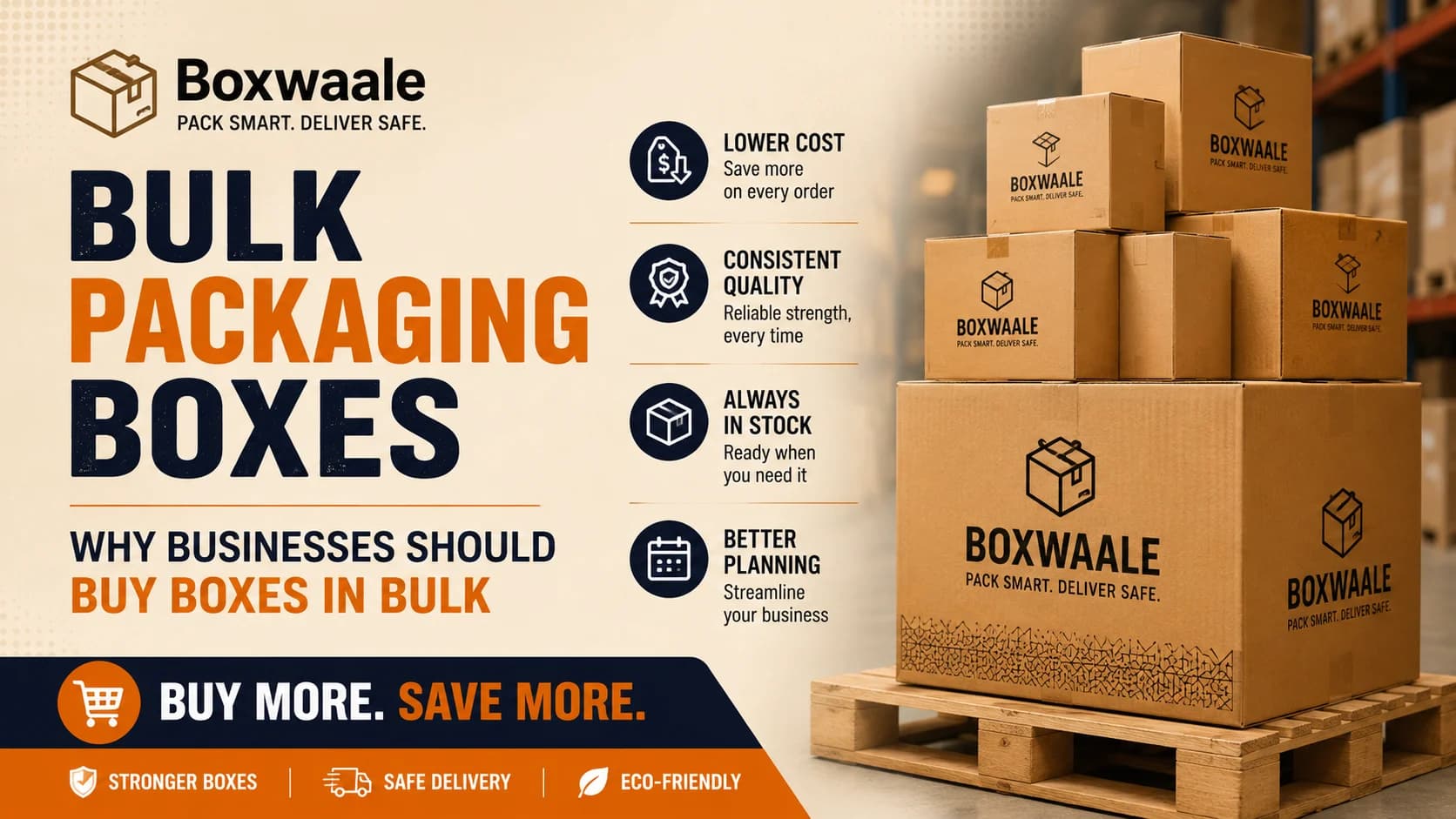 Bulk Packaging Boxes: Why Businesses Should Buy Boxes in Bulk by Boxwaale