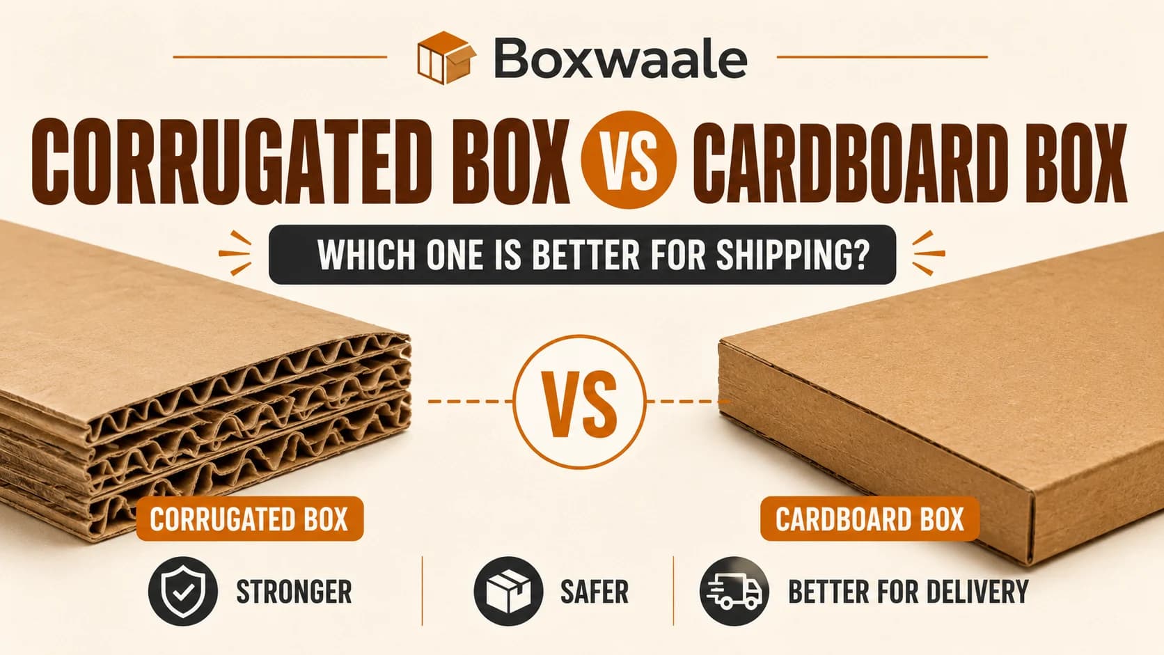 Corrugated Box vs Cardboard Box: Which One Is Better for Shipping? Corrugated Box vs Cardboard Box by Boxwaale