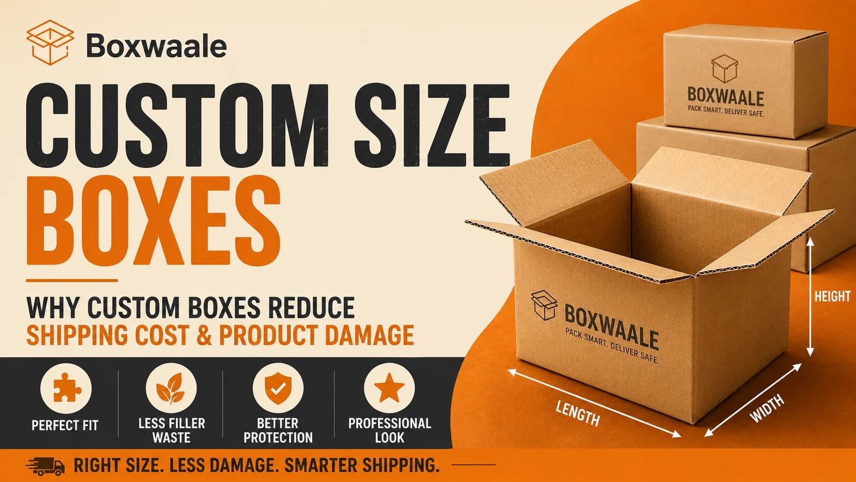 Custom Size Boxes Reduce Damage Why custom size boxes reduce shipping cost and product damage by Boxwaale