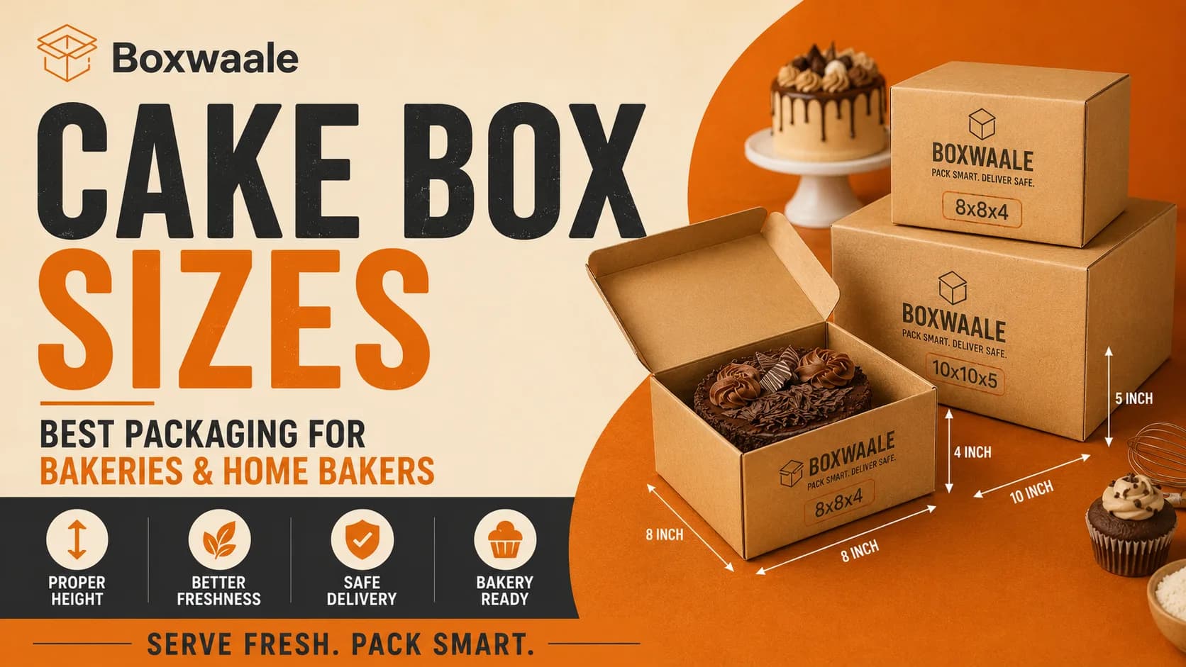 Best Cake Box Sizes for Bakeries Best cake box sizes for bakeries and home bakers by Boxwaale