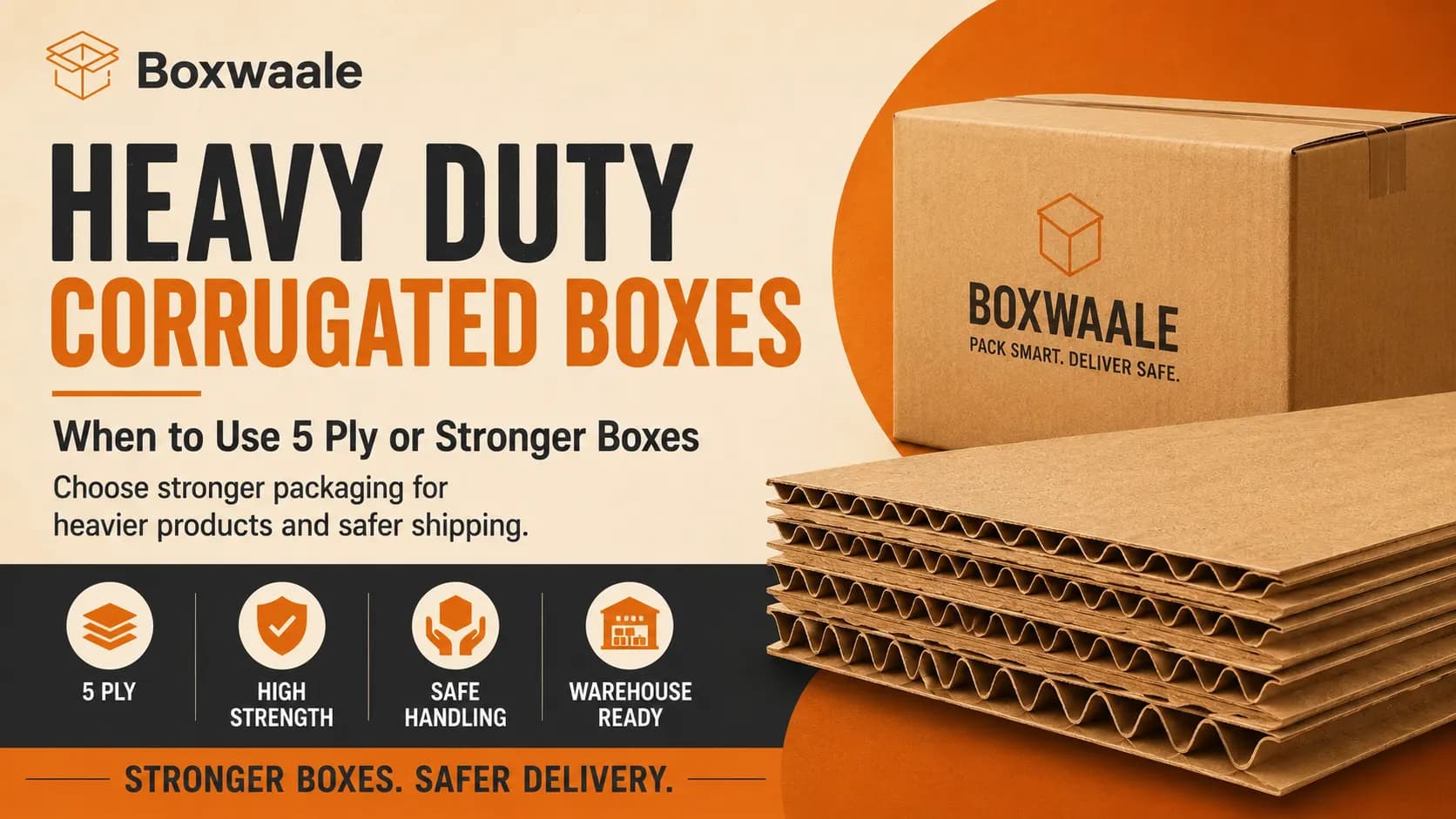 Heavy Duty Corrugated Boxes: When Should You Use 5 Ply or Stronger Boxes? Heavy Duty Corrugated Boxes: When Should You Use 5 Ply or Stronger Boxes? by Boxwaale
