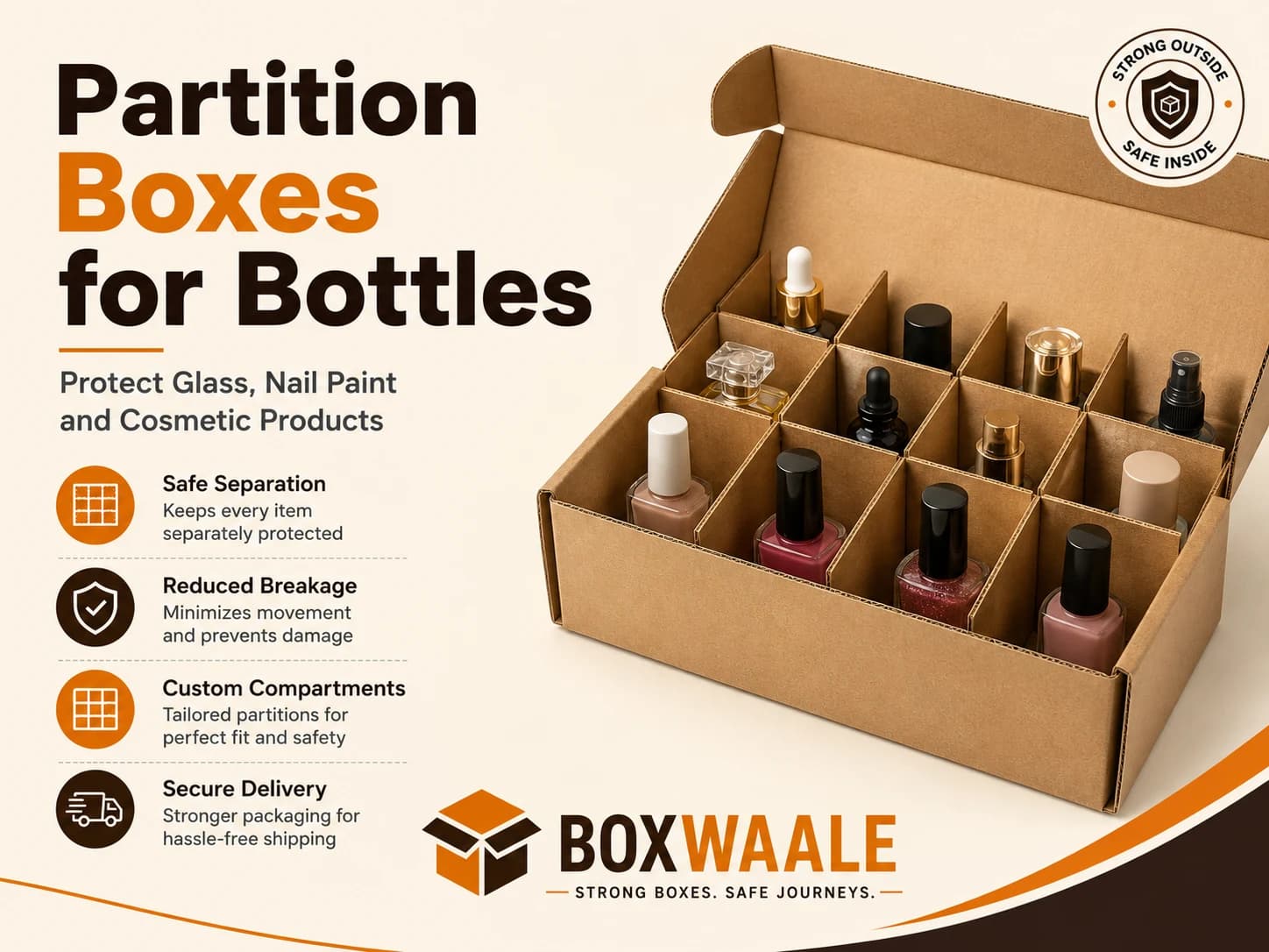 Partition Boxes for Bottles: How to Protect Glass, Nail Paint and Cosmetic Products Partition Boxes for Bottles: How to Protect Glass, Nail Paint and Cosmetic Products by Boxwaale