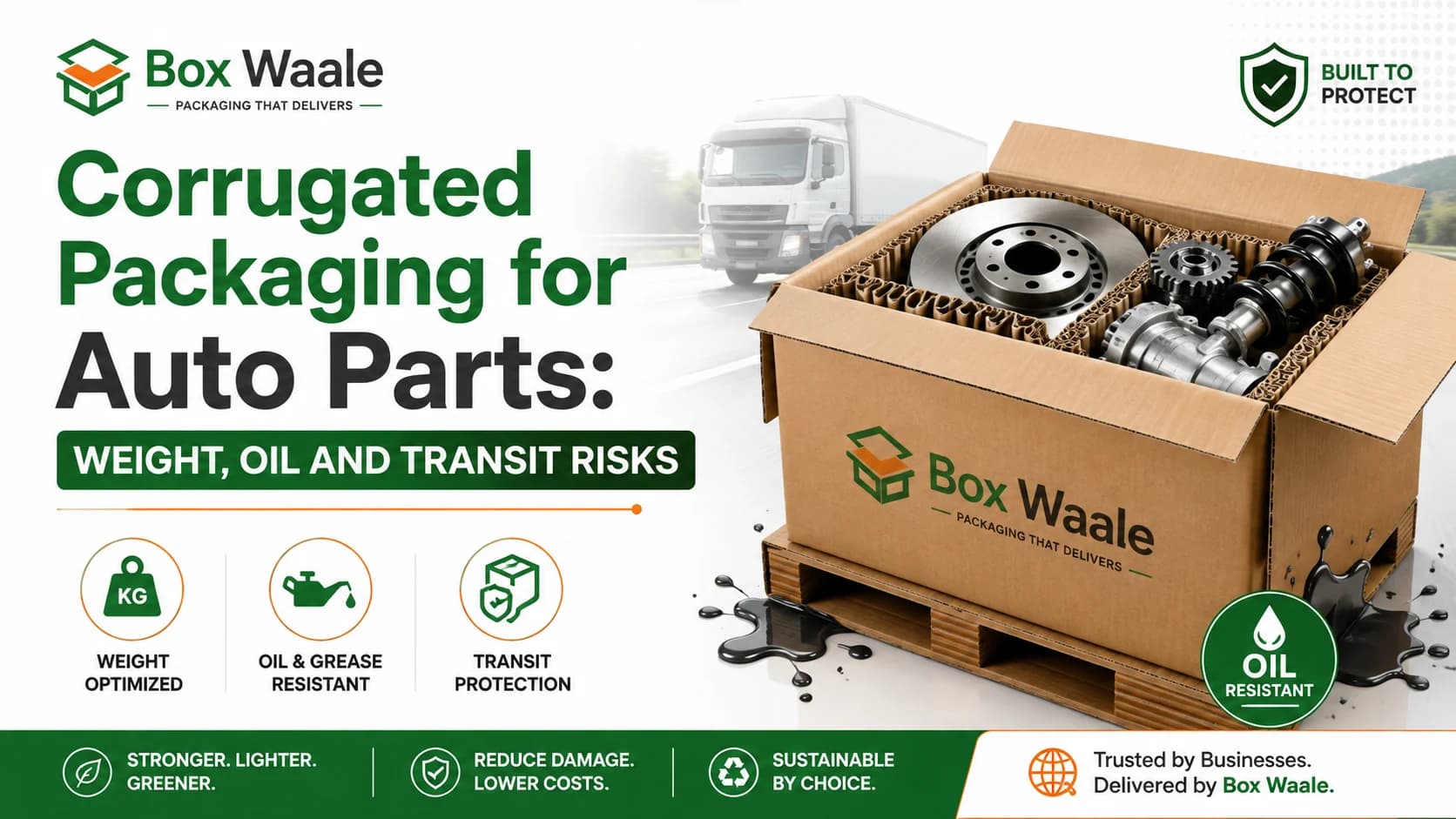 Corrugated Packaging for Auto Parts: Weight, Oil and Transit Risks Corrugated Packaging for Auto Parts: Weight, Oil and Transit Risks by Boxwaale