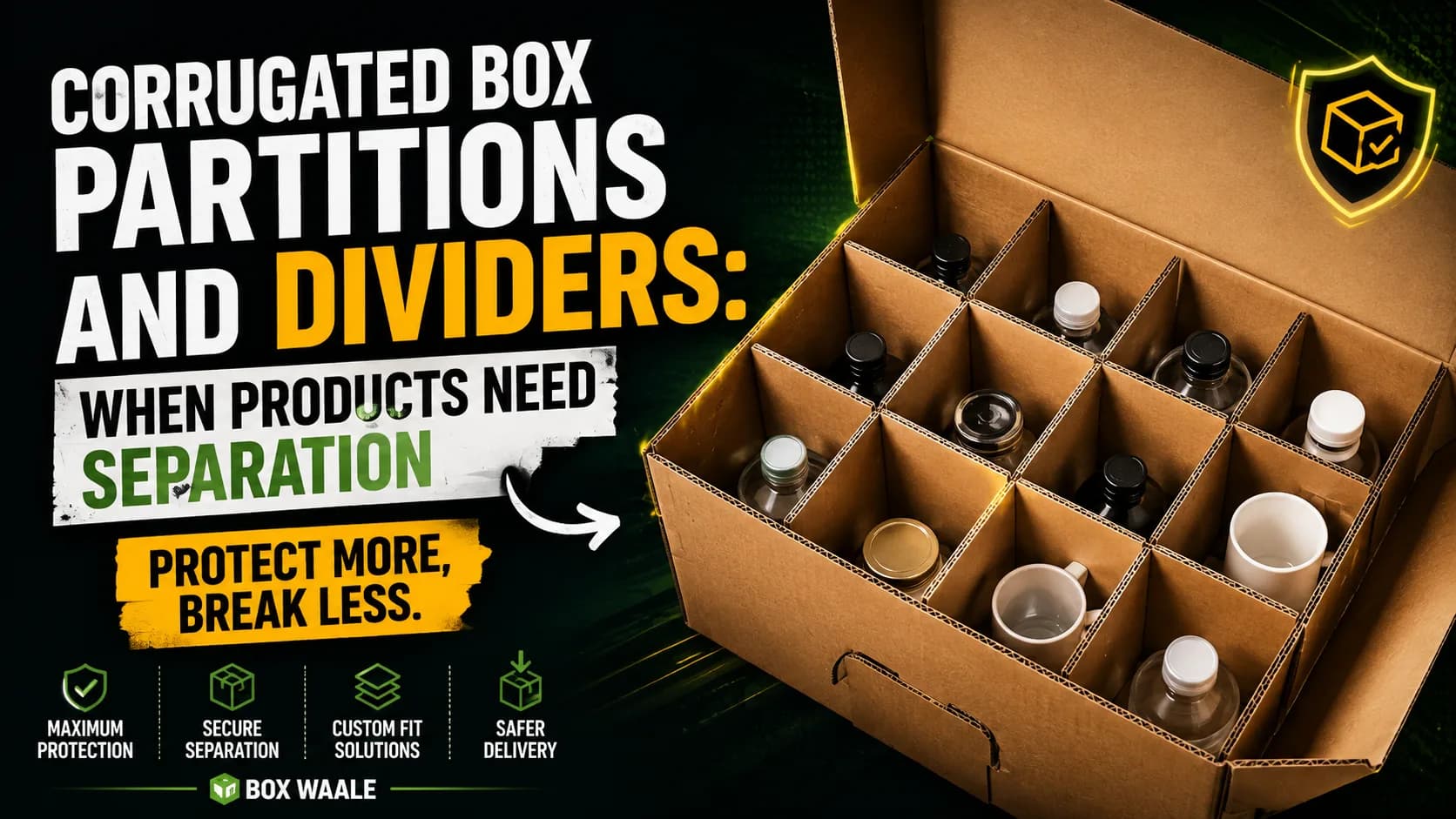 Corrugated Box Partitions and Dividers: When Products Need Separation Corrugated Box Partitions and Dividers: When Products Need Separation by Boxwaale