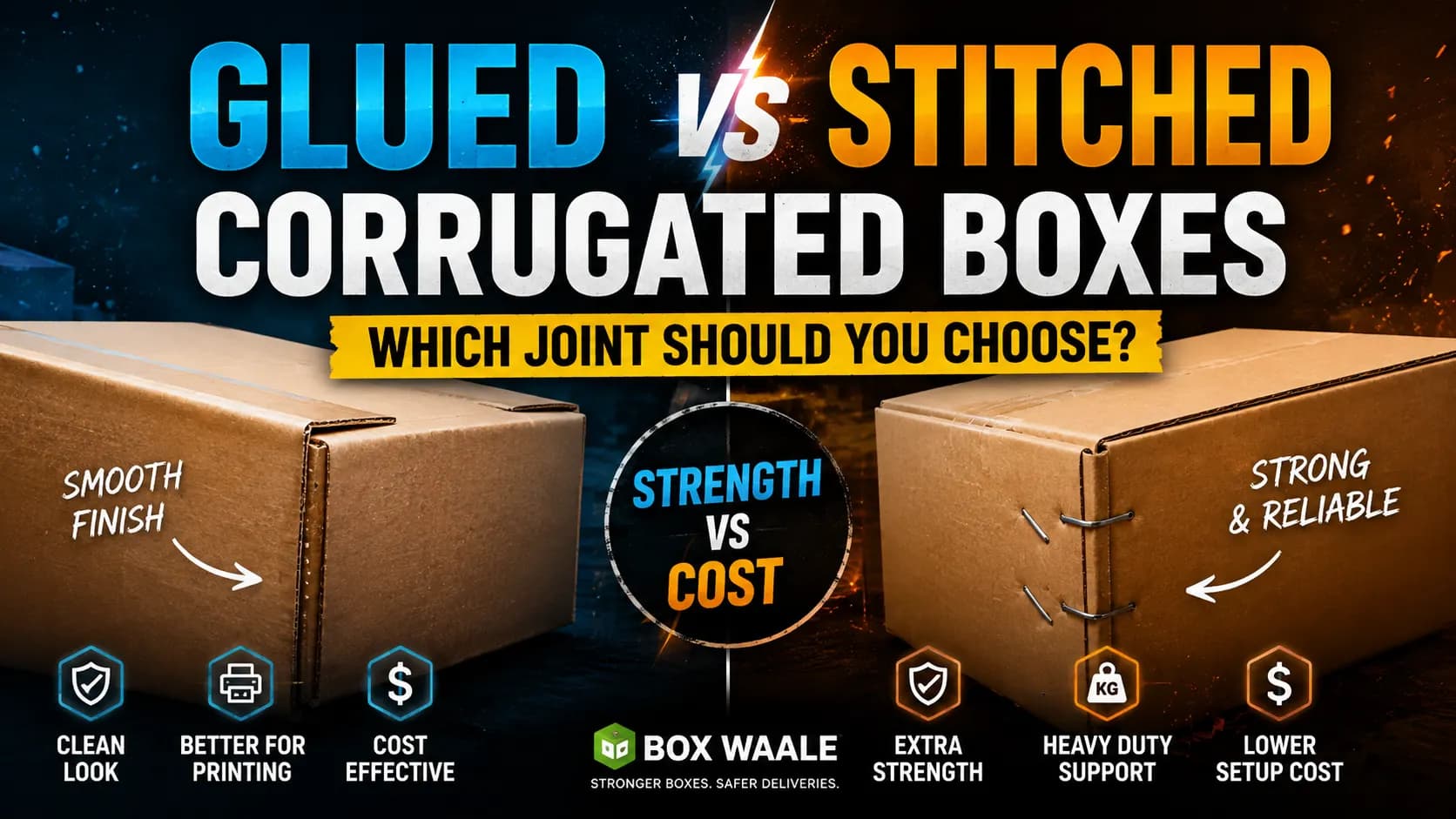 Glued vs Stitched Corrugated Boxes: Which Joint Should You Choose? Glued vs Stitched Corrugated Boxes: Which Joint Should You Choose? by Boxwaale